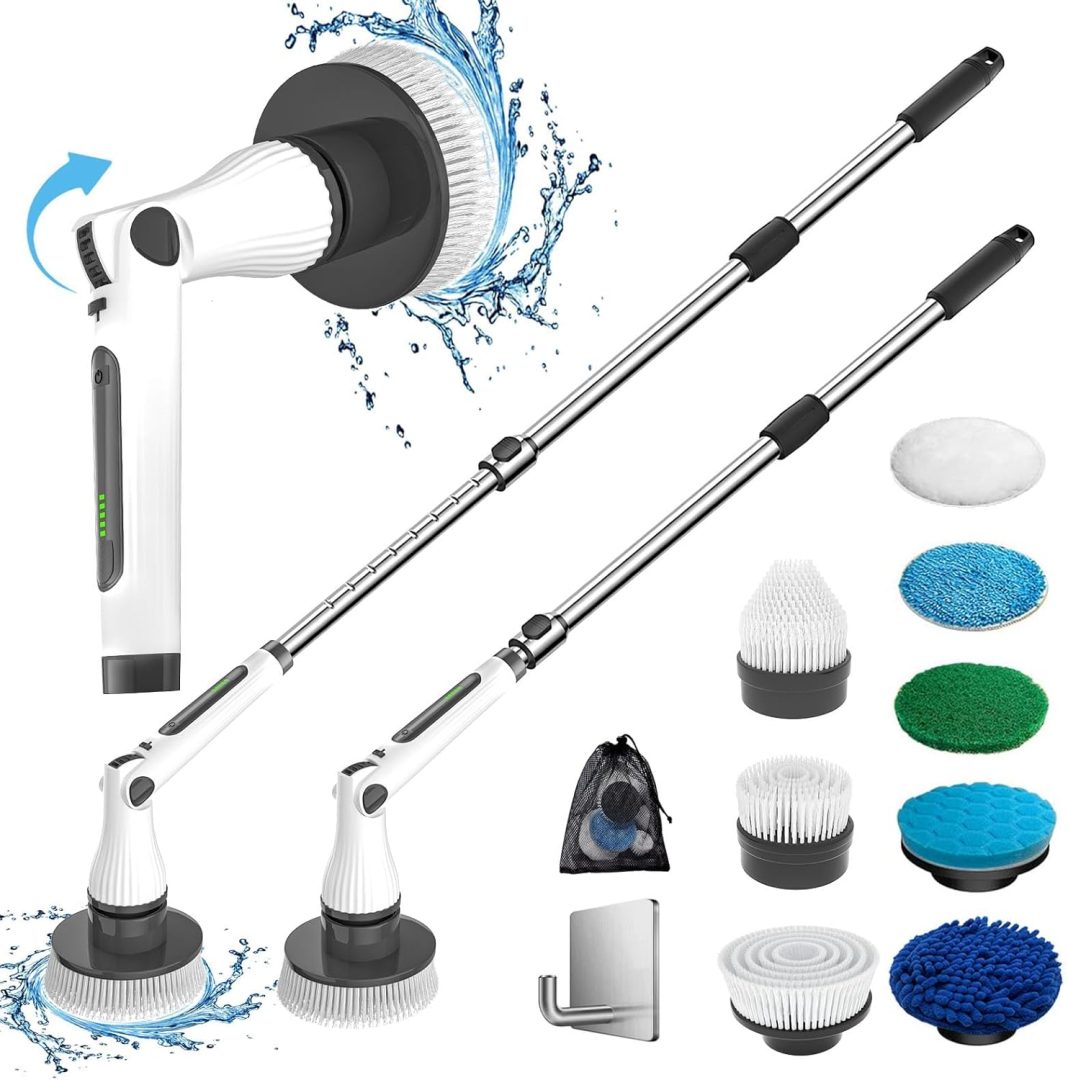 MGLSDeet Electric Spin Scrubber with 8 Replaceable Brush Heads Rechargeable